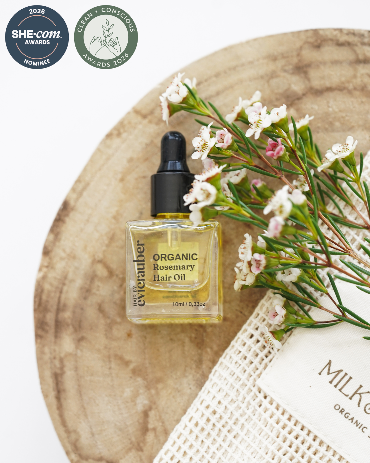 Organic Rosemary Hair & Scalp Oil 10ml bottle — Hair By Evie Rauber